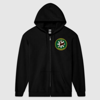 Mens ZIPPERED Hoodie Coloured Logo Thumbnail